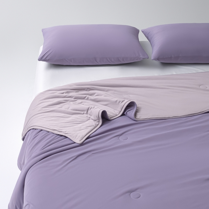 91家纺网 家纺一手货源 找家纺 欧邦 2025春夏新款Pro+深睡双面用锦纶夏被空调被 葡萄紫