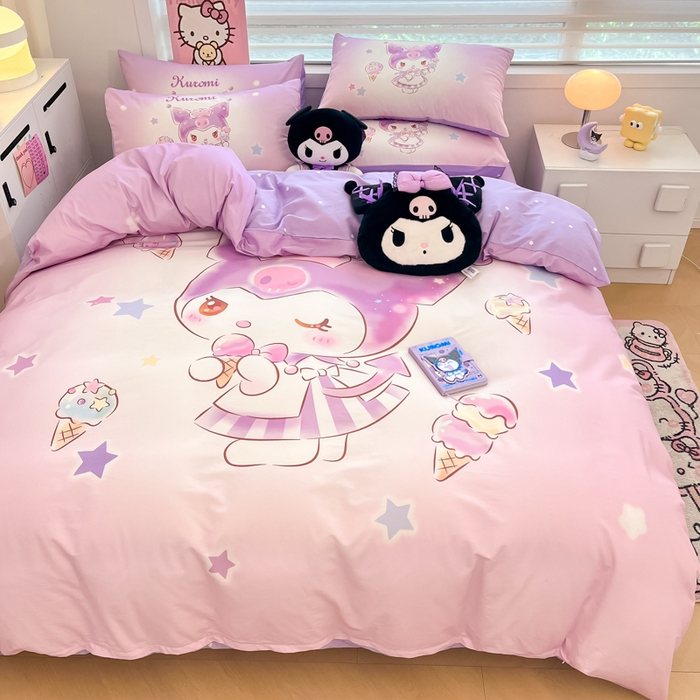 91家纺网 家纺一手货源 找家纺 暮思家居 2025新款正版授权三丽鸥大阪全棉数码印花纯棉四件套系列-第三批(专版花型) 大版-炫彩库洛米