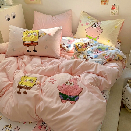 91家纺网 家纺一手货源 找家纺 （总）茉礼 2025新款云朵棉毛巾绣印花四件套