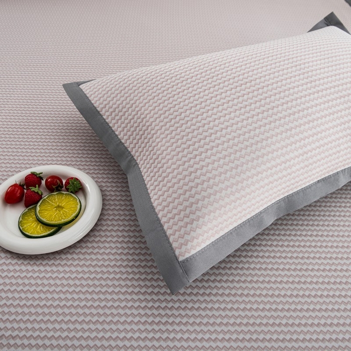 91家纺网 家纺一手货源 找家纺 尚品凤凰 2025新款凉感冰丝席三件套 抗菌波浪纹-粉