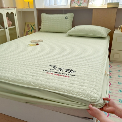（总）云雀 2025新款A类加棉刺绣棉花床笠+盖毯