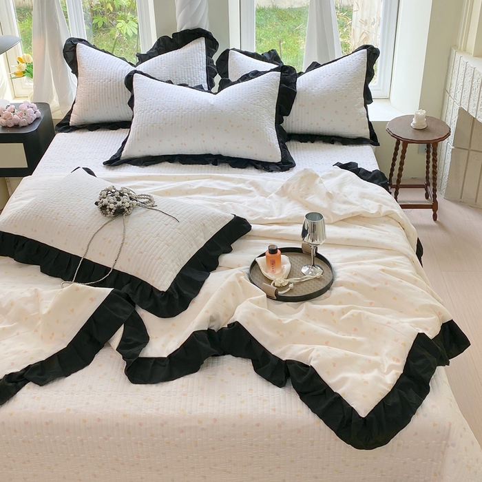 91家纺网 家纺一手货源 找家纺 （总）八方汇（一户被芯生活馆） 2025新款水洗棉花边夏被款夏凉被空调被床盖四件套