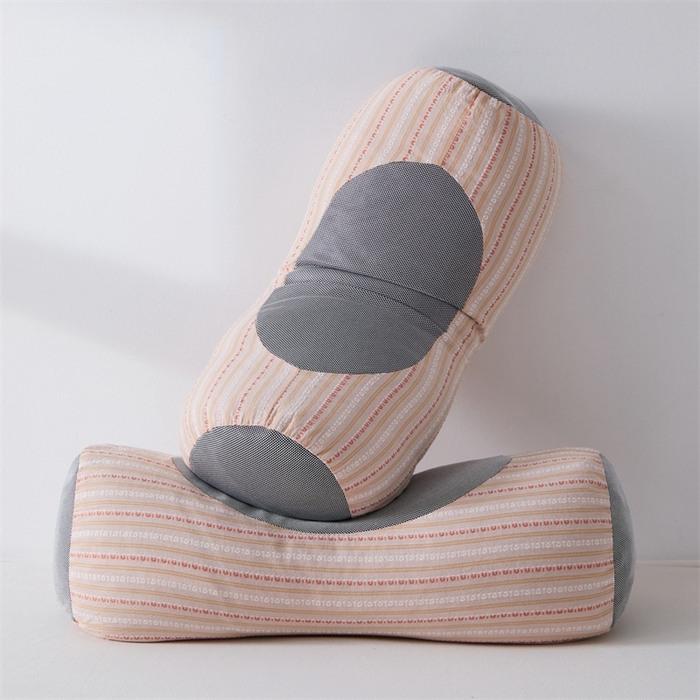 91家纺网 家纺一手货源 找家纺 大熊枕芯2025新款3d条纹荞麦枕 元宝荞麦枕-粉45*15cm