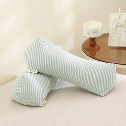 91家纺网 家纺一手货源 找家纺 （总）梦叶草2025新款全棉条纹三角反弓牵引颈椎荞麦枕