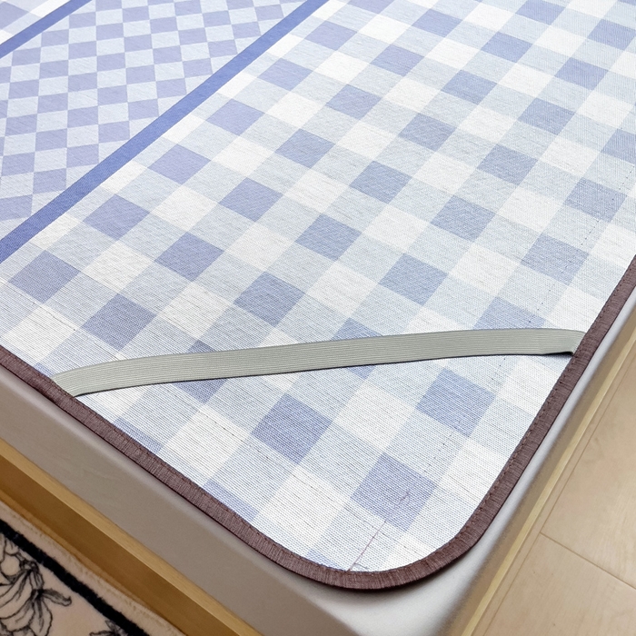 91家纺网 家纺一手货源 找家纺 梵赫 2025新款夏季成人凉感藤席凉席 简约-紫蓝格