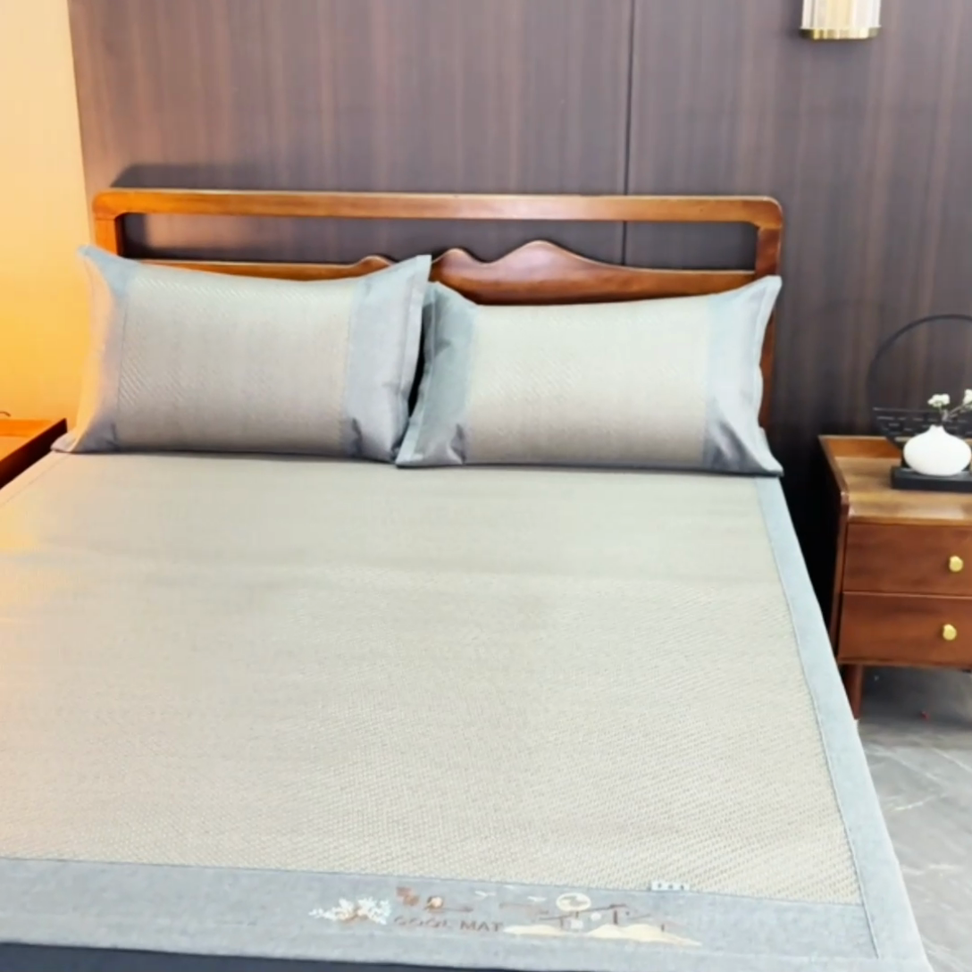 91家纺网 家纺一手货源 找家纺 宜派家纺 2025新款PE雪藤席 PE雪藤席-灰