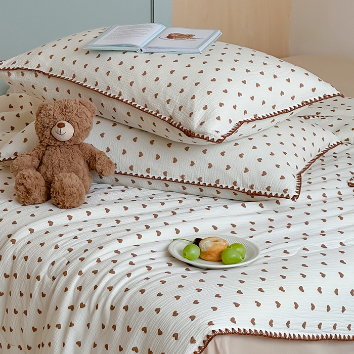 91家纺网 家纺一手货源 找家纺 三朵家纺 2025春夏新款全棉纯棉双层绉绉纱三角针夏被夏凉被空调被 心愿