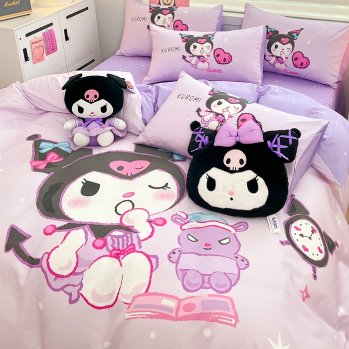 91家纺网 家纺一手货源 找家纺 暮思家居 2025新款正版授权三丽鸥大阪全棉数码印花纯棉四件套系列-第三批(专版花型) 大版-学霸库洛米