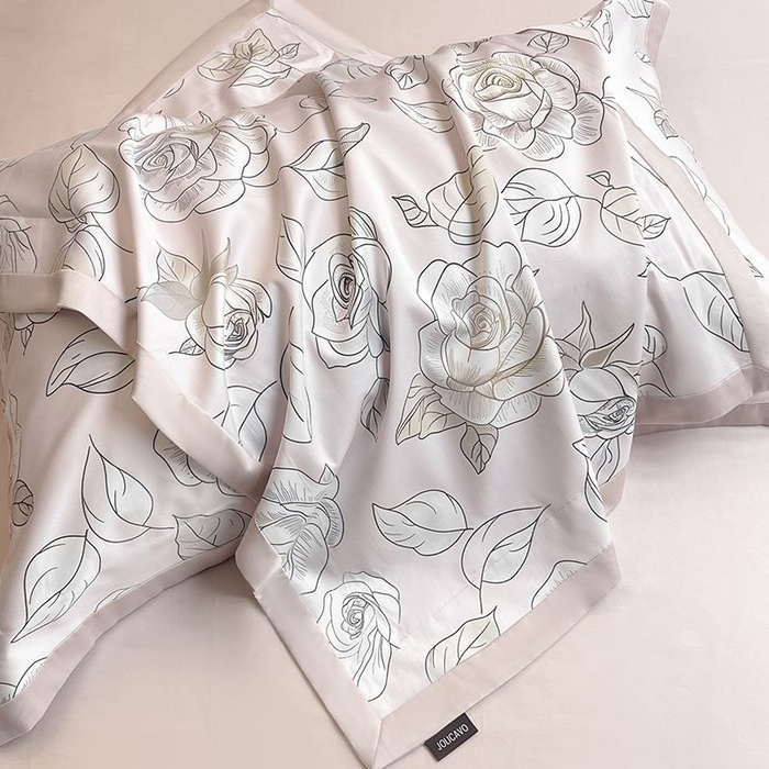 91家纺网 家纺一手货源 找家纺 2025新款夏季热款A类母婴级数码印花全棉四件套高端纯棉被套长绒棉床单床笠床上用品 沐熙-粉