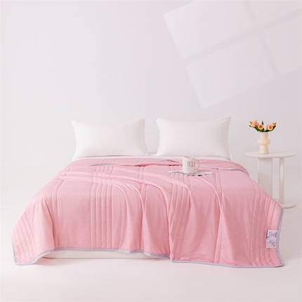 梵心家纺2025新款简约冰激凌凉感丝夏被夏凉被空调被 粉色