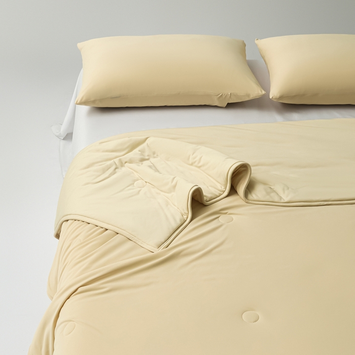 91家纺网 家纺一手货源 找家纺 欧邦 2025春夏新款Pro+深睡双面用锦纶夏被空调被 夕阳黄