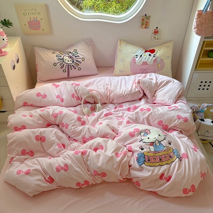 91家纺网 家纺一手货源 找家纺 （总）茉礼 2025新款云朵棉毛巾绣印花四件套