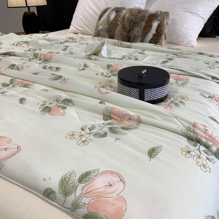 91家纺网 家纺一手货源 找家纺 奈萝家纺 2025新款A类凉感丝小凉皮夏被可机洗夏被新品空调被 香梨