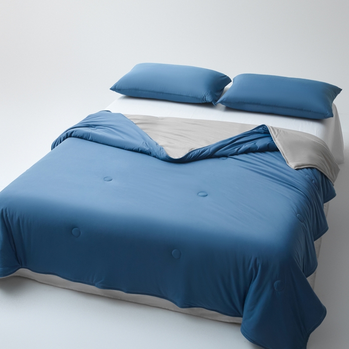 91家纺网 家纺一手货源 找家纺 欧邦 2025春夏新款Pro+深睡双面用锦纶夏被空调被 深海蓝