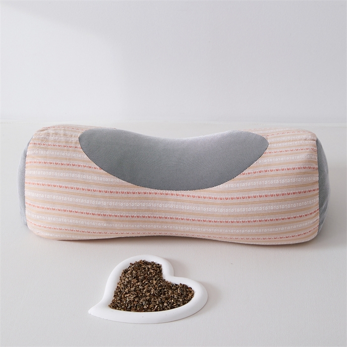 91家纺网 家纺一手货源 找家纺 大熊枕芯2025新款3d条纹荞麦枕 元宝荞麦枕-粉45*15cm