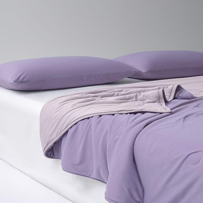 91家纺网 家纺一手货源 找家纺 欧邦 2025春夏新款Pro+深睡双面用锦纶夏被空调被 葡萄紫