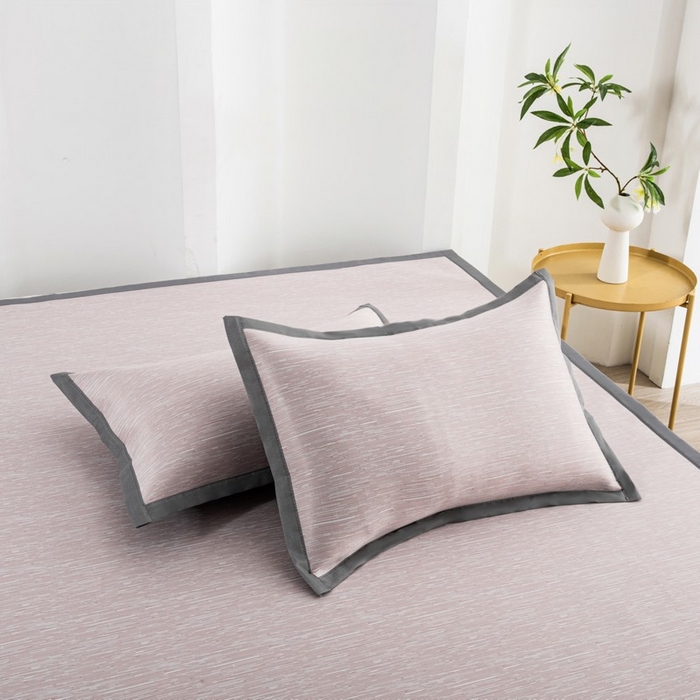 91家纺网 家纺一手货源 找家纺 尚品凤凰 2025新款凉感冰丝席三件套 抗菌平纹  粉