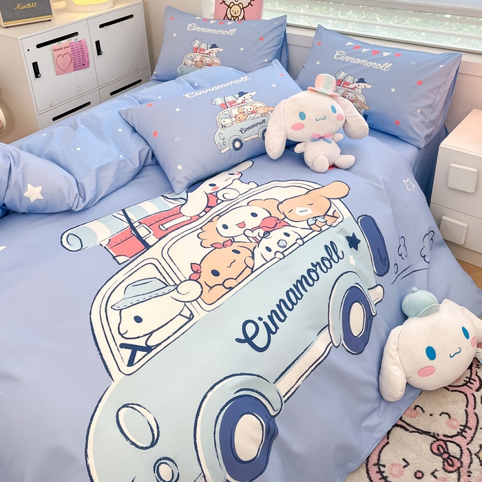 91家纺网 家纺一手货源 找家纺 暮思家居 2025新款正版授权三丽鸥大阪全棉数码印花纯棉四件套系列-第三批(专版花型) 大版-伙伴玉桂狗