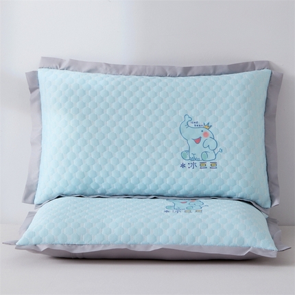 大熊2025新款小熊冰豆豆枕芯荞麦枕 小象儿童荞麦枕-冰蓝30*50冰豆豆枕套+荞麦壳内胆