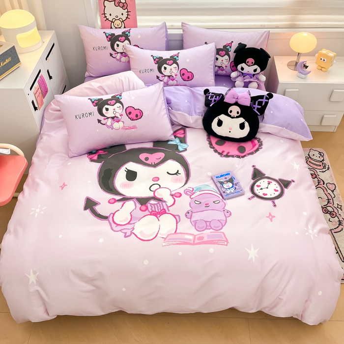 91家纺网 家纺一手货源 找家纺 暮思家居 2025新款正版授权三丽鸥大阪全棉数码印花纯棉四件套系列-第三批(专版花型) 大版-学霸库洛米