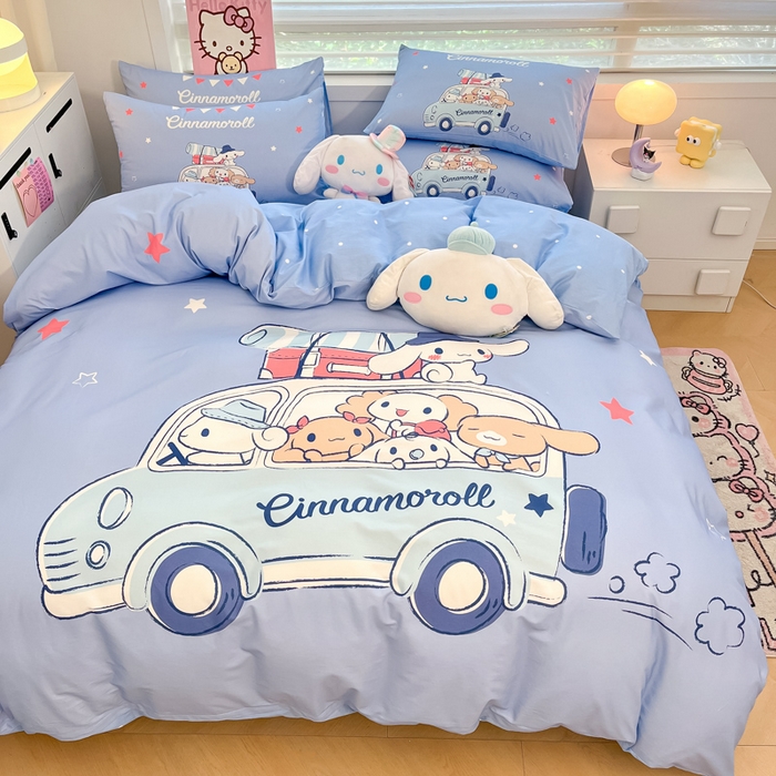 91家纺网 家纺一手货源 找家纺 暮思家居 2025新款正版授权三丽鸥大阪全棉数码印花纯棉四件套系列-第三批(专版花型) 大版-伙伴玉桂狗