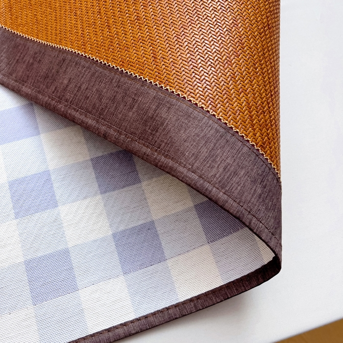 91家纺网 家纺一手货源 找家纺 梵赫 2025新款夏季成人凉感藤席凉席 简约-紫蓝格