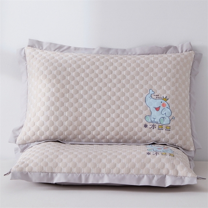 大熊2025新款小熊冰豆豆枕芯荞麦枕 小象儿童荞麦枕-卡其30*50冰豆豆枕套+珍珠棉内胆
