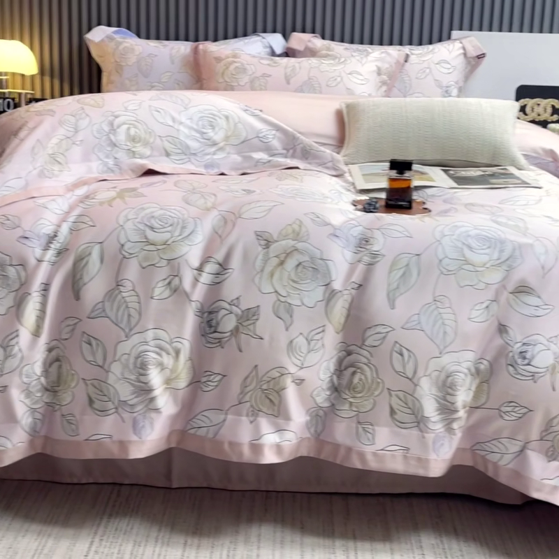 91家纺网 家纺一手货源 找家纺 （总）2025新款夏季热款A类母婴级数码印花全棉四件套高端纯棉被套长绒棉床单床笠床上用品