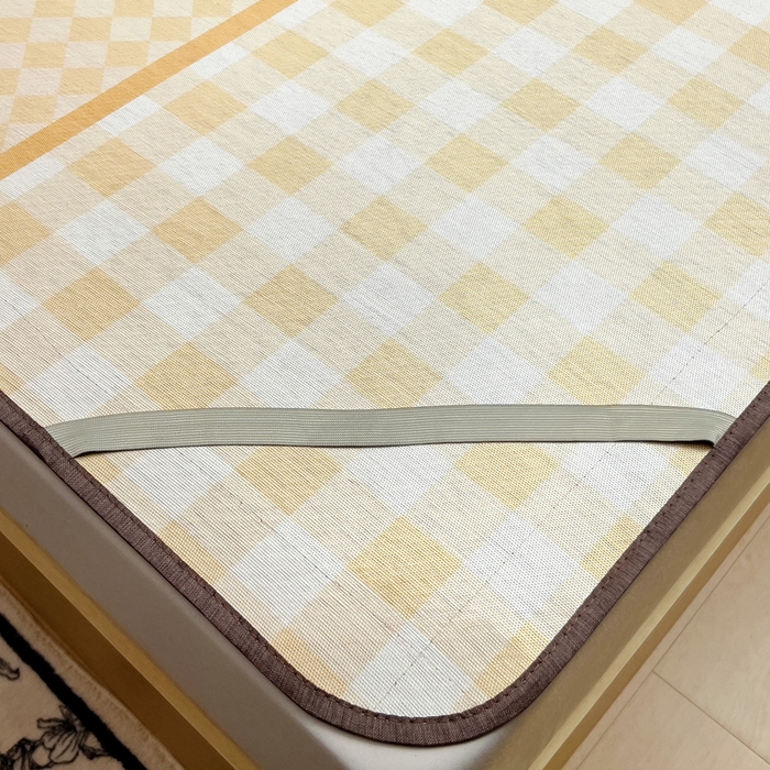 91家纺网 家纺一手货源 找家纺 梵赫 2025新款夏季成人凉感藤席凉席 简约-黄格