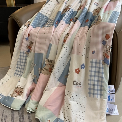 奈萝家纺 2025新款A类凉感丝小凉皮夏被可机洗夏被新品空调被 小老虎