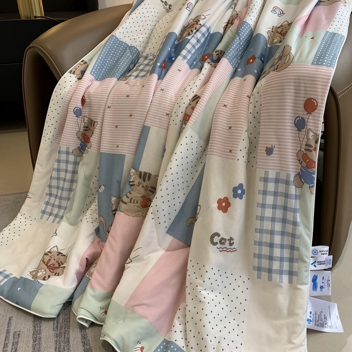 91家纺网 家纺一手货源 找家纺 奈萝家纺 2025新款A类凉感丝小凉皮夏被可机洗夏被新品空调被 小老虎