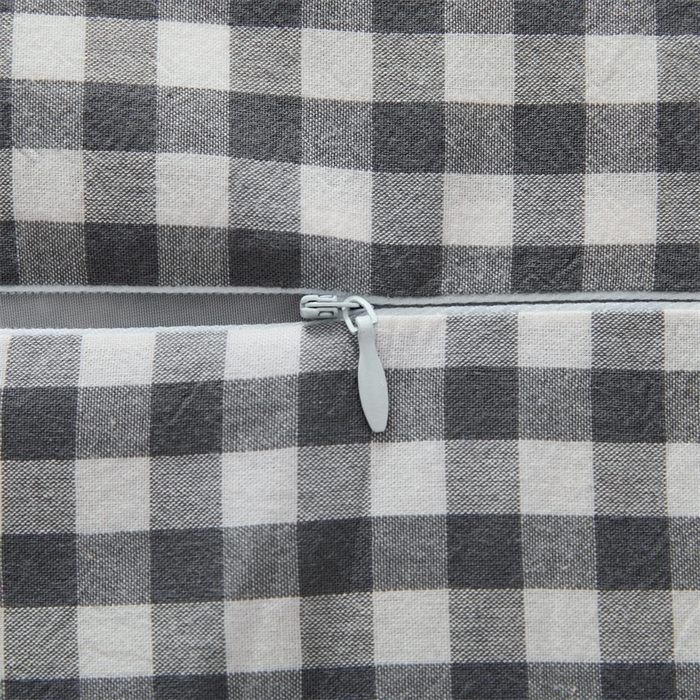 91家纺网 家纺一手货源 找家纺 大熊2025新款全棉水洗棉色织荞麦枕 宫廷荞麦枕-灰20*50*9cm