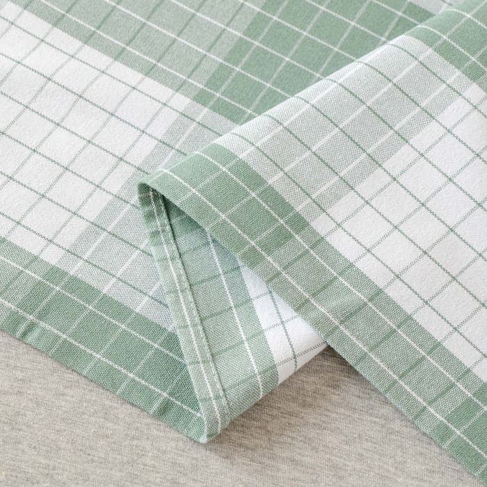 91家纺网 家纺一手货源 找家纺 居美良品 2025新款A类传统非遗手工粗布凉席三件套100%全棉色织床单 素雅- 绿格