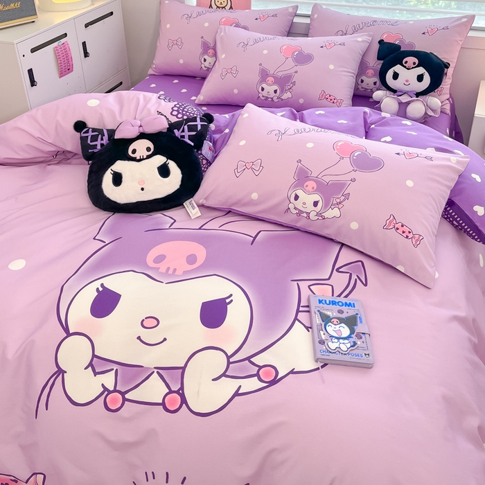 91家纺网 家纺一手货源 找家纺 暮思家居 2025新款正版授权三丽鸥大阪全棉数码印花纯棉四件套系列-第三批(专版花型) 大版-梦想库洛米