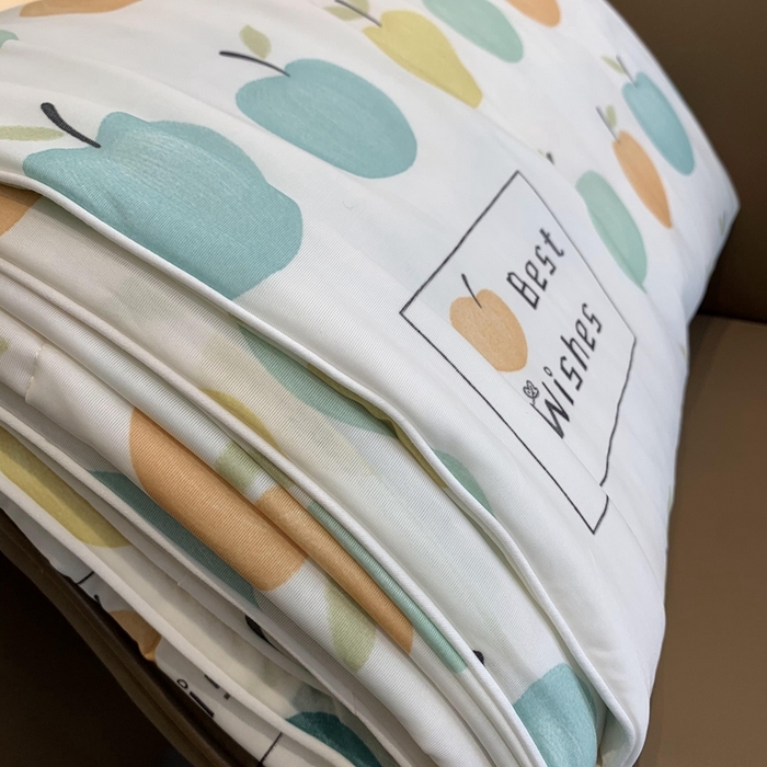 91家纺网 家纺一手货源 找家纺 奈萝家纺 2025新款A类凉感丝小凉皮夏被可机洗夏被新品空调被 小苹果绿