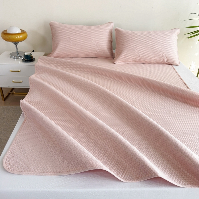 91家纺网 家纺一手货源 找家纺 许林2025新款凉豆豆床席 轻奢-粉