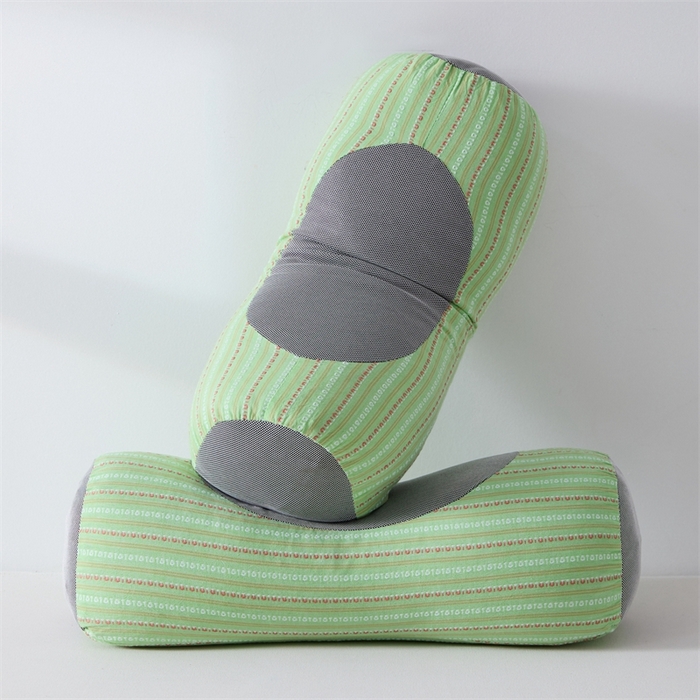 91家纺网 家纺一手货源 找家纺 大熊枕芯2025新款3d条纹荞麦枕 元宝荞麦枕-绿45*15cm