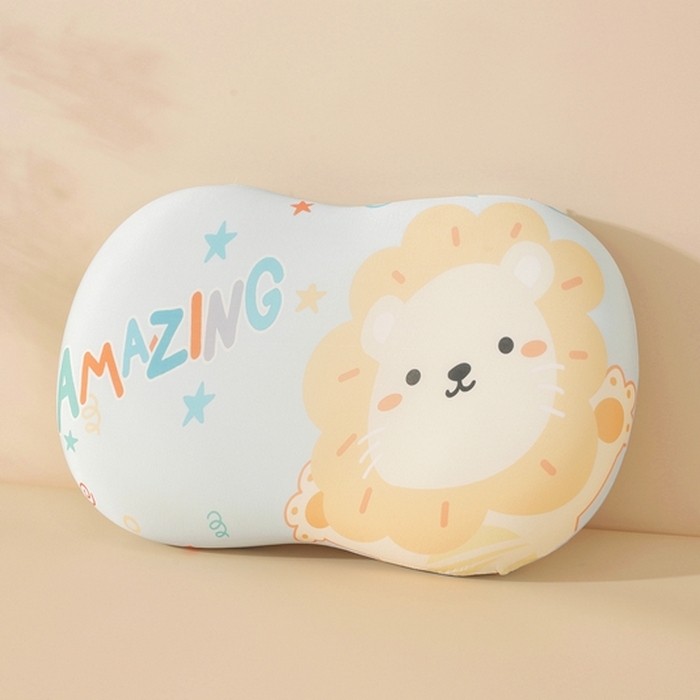 91家纺网 家纺一手货源 找家纺 温蔓2025新款冰感丝卡通印花猫肚枕 小狮子黄35*55加内胆