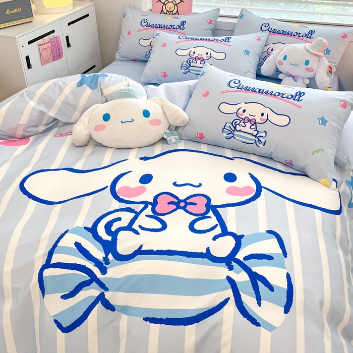 91家纺网 家纺一手货源 找家纺 暮思家居 2025新款正版授权三丽鸥大阪全棉数码印花纯棉四件套系列-第三批(专版花型) 大版-糖果玉桂狗