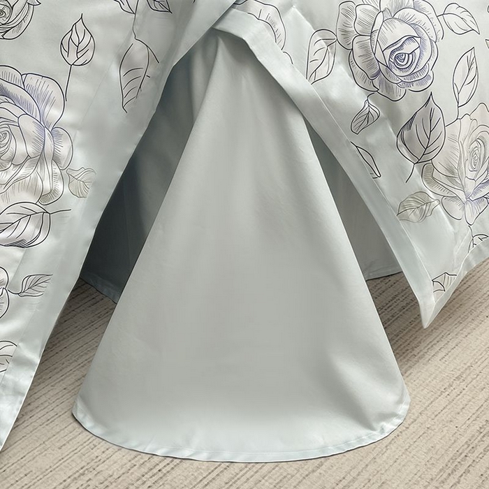 91家纺网 家纺一手货源 找家纺 2025新款夏季热款A类母婴级数码印花全棉四件套高端纯棉被套长绒棉床单床笠床上用品 沐熙-绿