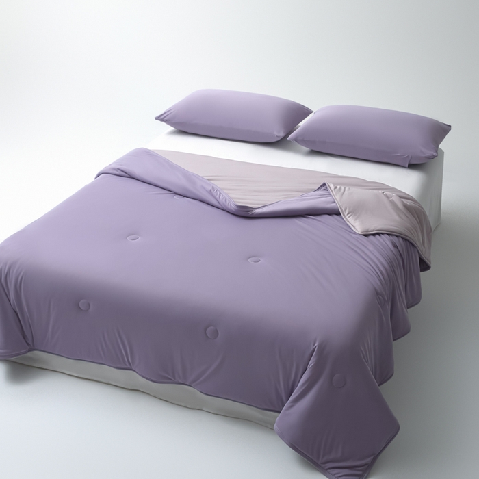 91家纺网 家纺一手货源 找家纺 欧邦 2025春夏新款Pro+深睡双面用锦纶夏被空调被 葡萄紫