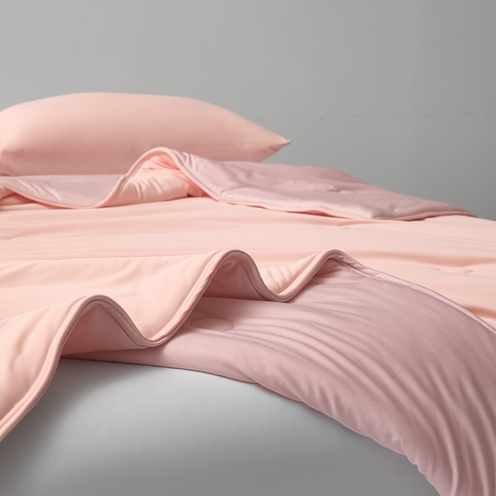 91家纺网 家纺一手货源 找家纺 欧邦 2025春夏新款Pro+深睡双面用锦纶夏被空调被 仲夏粉