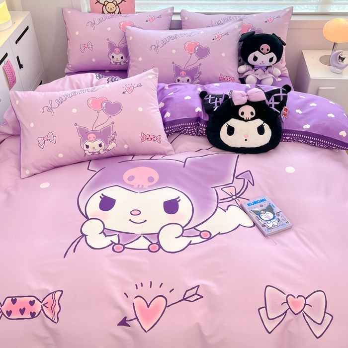 91家纺网 家纺一手货源 找家纺 暮思家居 2025新款正版授权三丽鸥大阪全棉数码印花纯棉四件套系列-第三批(专版花型) 大版-梦想库洛米