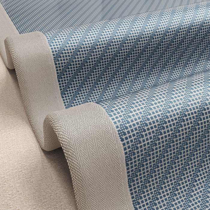 91家纺网 家纺一手货源 找家纺 欧邦 2025春夏新款水某星同款斜纹提花冰丝席三件套 凉席款-深蓝