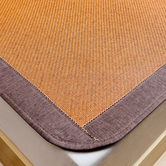 91家纺网 家纺一手货源 找家纺 梵赫 2025新款夏季成人凉感藤席凉席 简约-蓝格