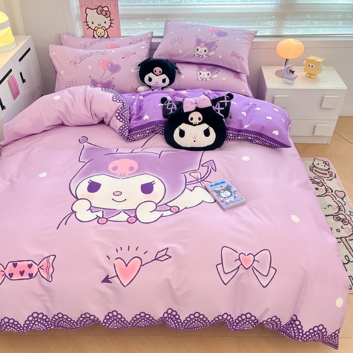 91家纺网 家纺一手货源 找家纺 暮思家居 2025新款正版授权三丽鸥大阪全棉数码印花纯棉四件套系列-第三批(专版花型) 大版-梦想库洛米