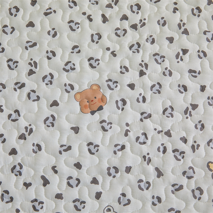 91家纺网 家纺一手货源 找家纺 恒爱家纺 2025新款全棉纯棉韩版印花床盖三件套 泡泡熊