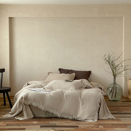 例外Home 2025新款皱皱流苏系列四件套 流苏-卡其