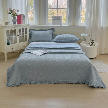 乐卧家居 2026新款春夏轻氧自然系韩式透气薄款夏被空调被子-曼尼 曼尼-蓝色