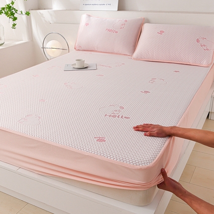 梦之星  2025新款凉豆豆凉席床笠款三件套 卡比巴拉床笠款-粉